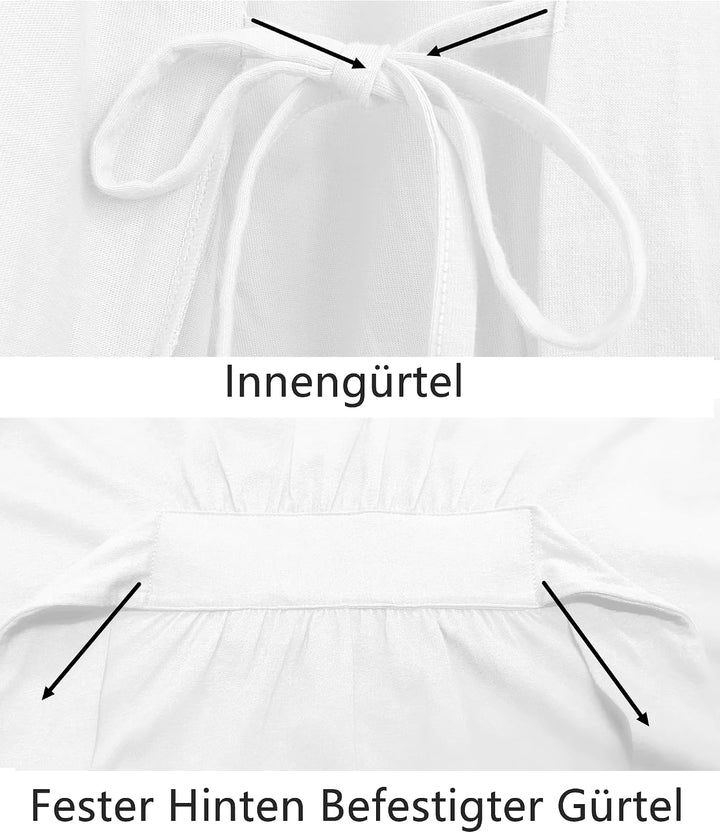 COLORFULLEAF 100% Baumwolle Bademantel Damen Kurz Morgenmantel Leicht Knielang Kimono Saunamantel Na