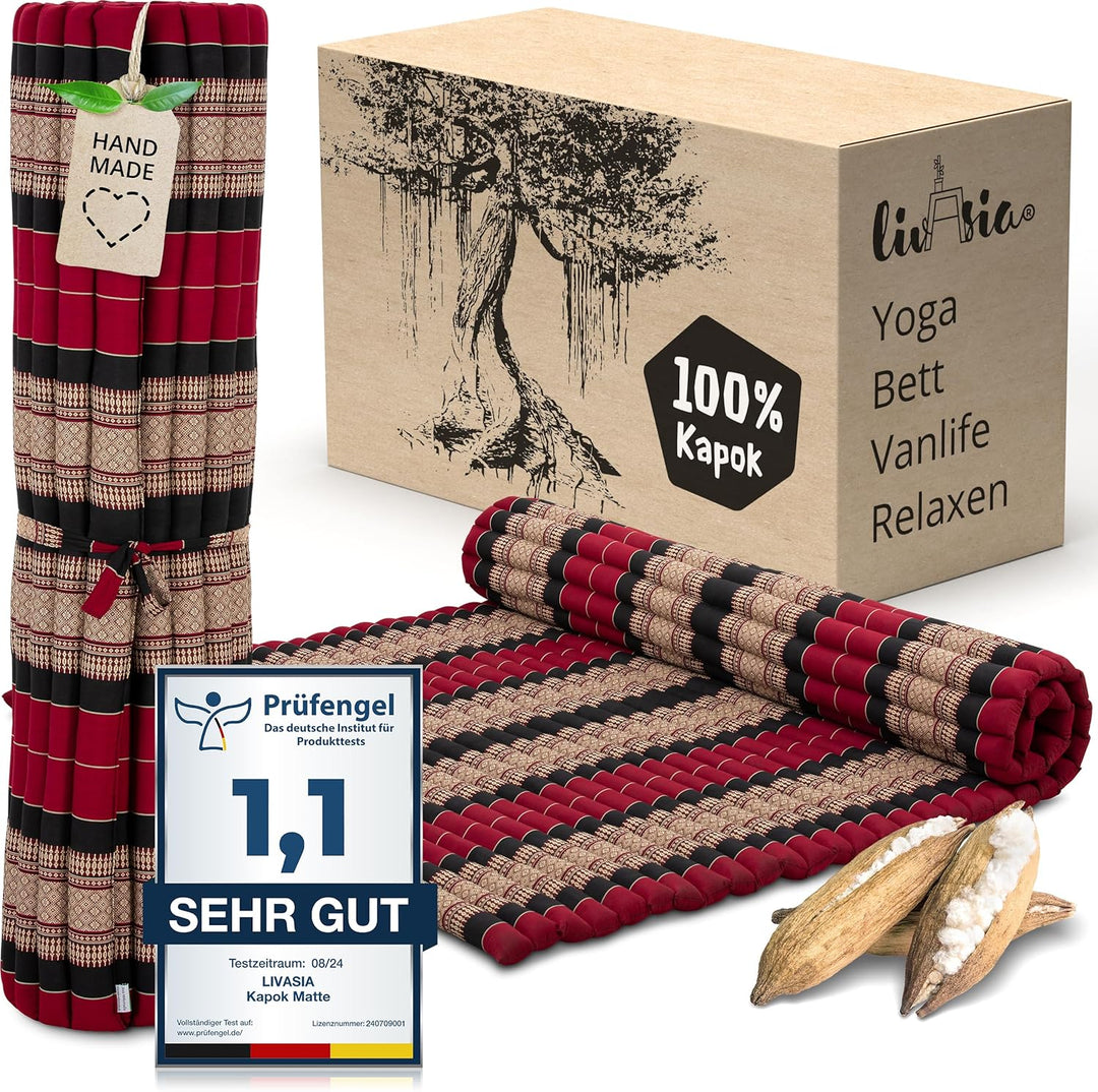 livasia Rollmatte Rollmatratze L-200x110x4,5cm, Gästebett Gästematratze 1 Person, Reisebett Kofferra