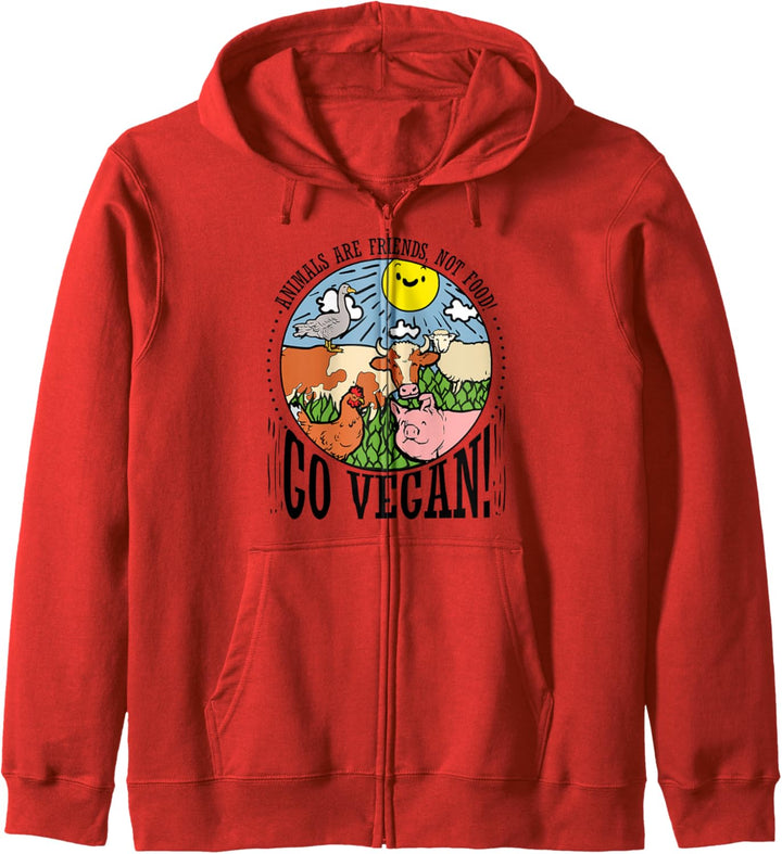 Go Vegan! - Tierschutz Geschenk für vegane Tierschützer Kapuzenjacke
