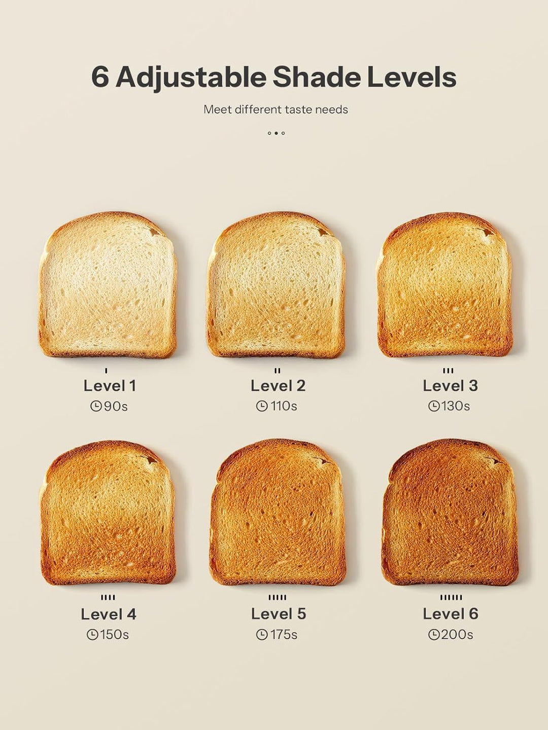 Toaster Langschlitz Edelstahl mit Smart Touchscreen & Memory-Funktion, Toaster 4 Scheiben mit 6 Bräu