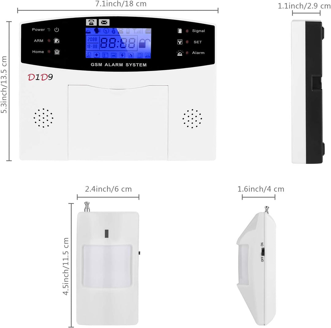 Alarmanlage Wireless DIY GSM für Haussicherheit | 4G-WLAN/GSM, keine monatlichen Gebühren, Heimüberw