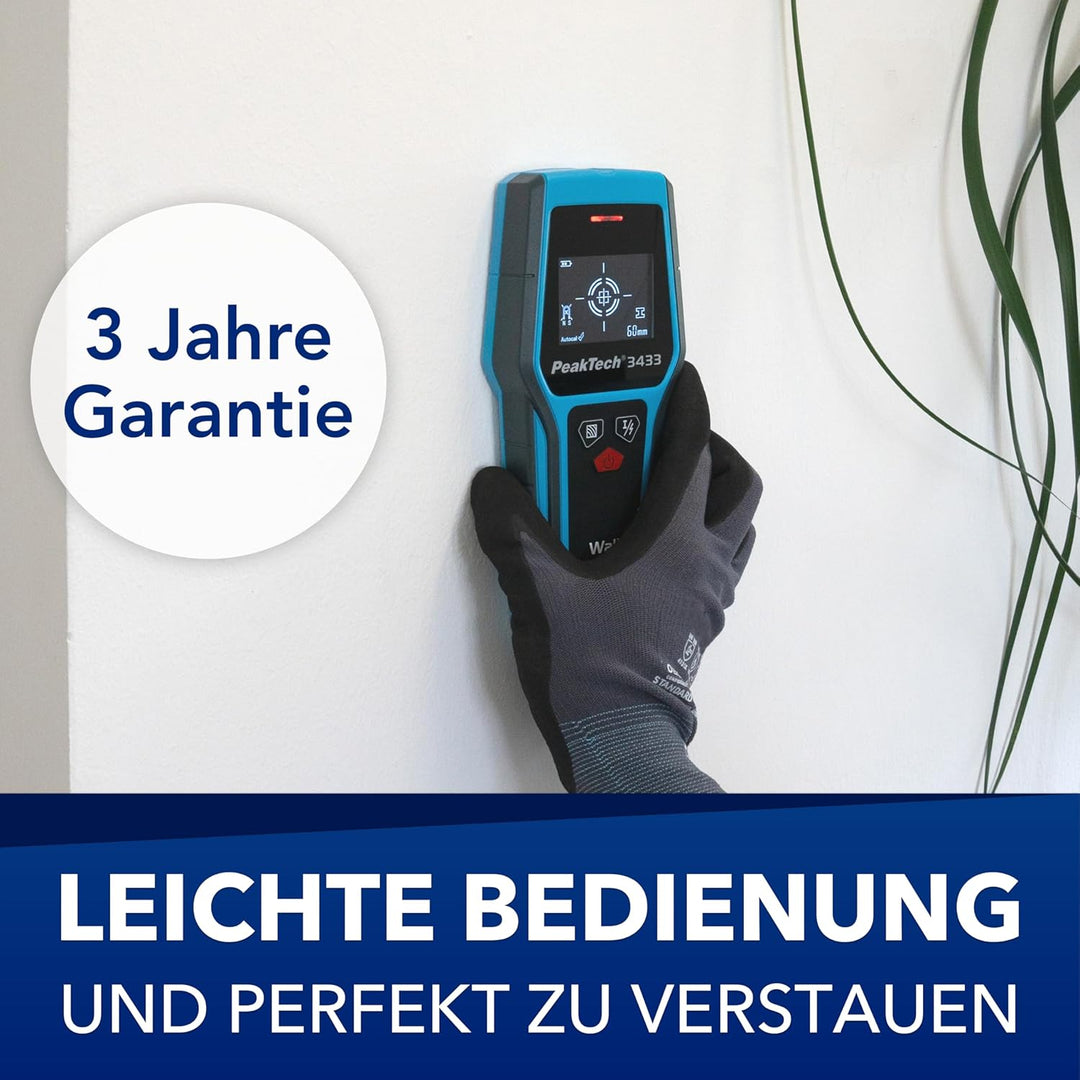 PeakTech P3433 – Professionelles Leitungssuchgerät – Digitaler Leitungssucher für Stromleitungen, Me