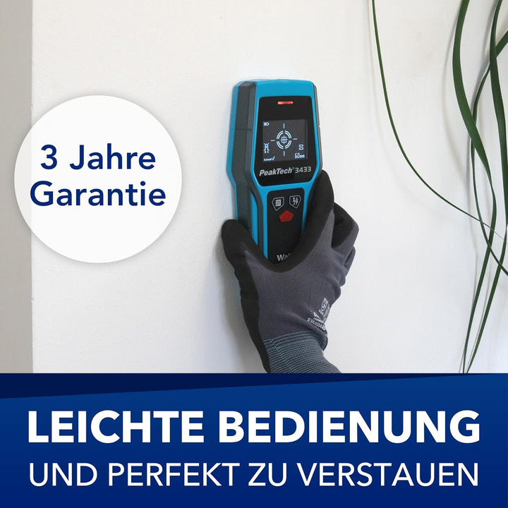 PeakTech P3433 – Professionelles Leitungssuchgerät – Digitaler Leitungssucher für Stromleitungen, Me