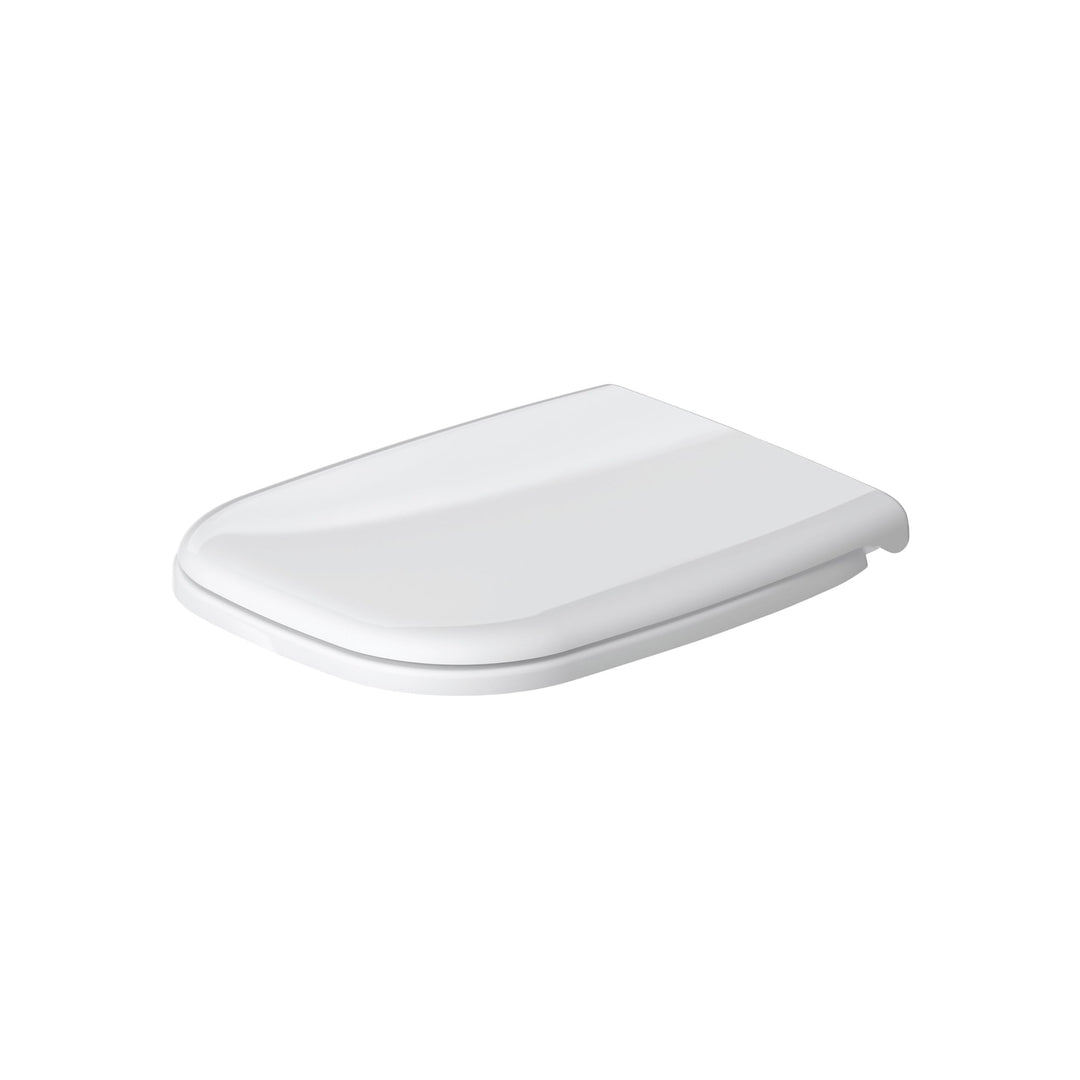 Duravit WC-Sitz D-Code, Toilettendeckel aus Urea-Duroplast, Klodeckel mit Edelstahl Scharnieren, Wei