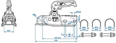 ProPlus Kugelkupplung Stahl rund 40/45/50mm 2300kg gebremst