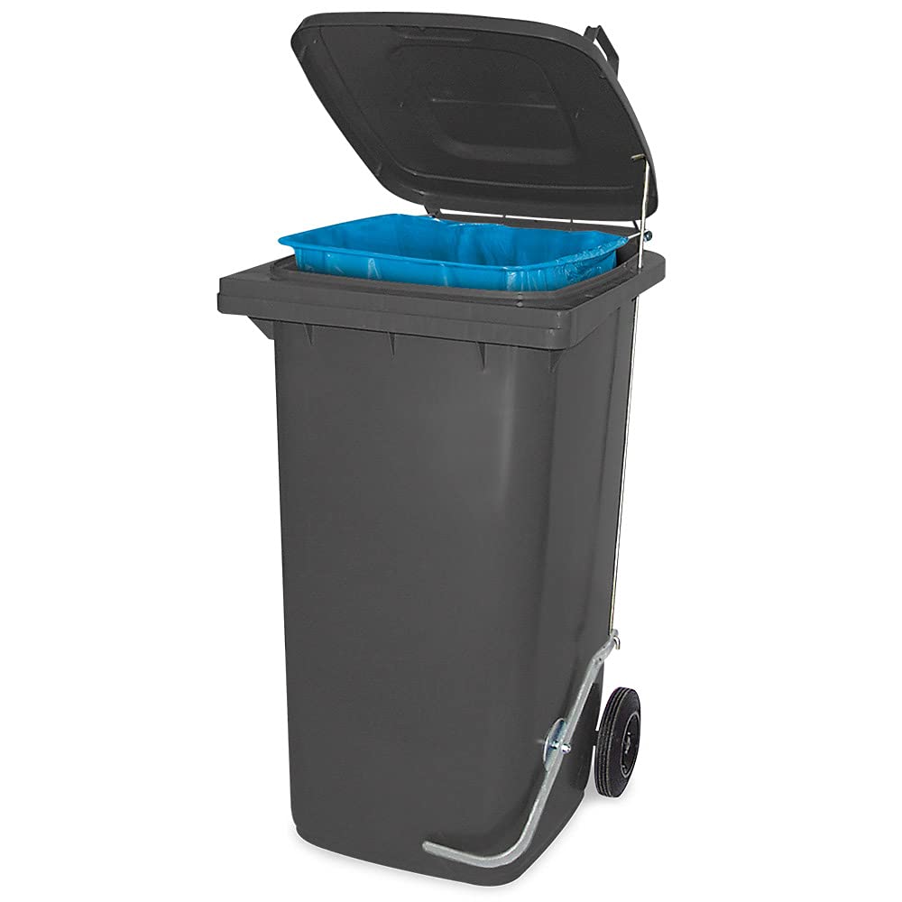 BRB Müllbehälter mit Fusspedal und Klemmring, 80 Liter, anthrazit, BxTxH 445x520x930 mm, anthrazit