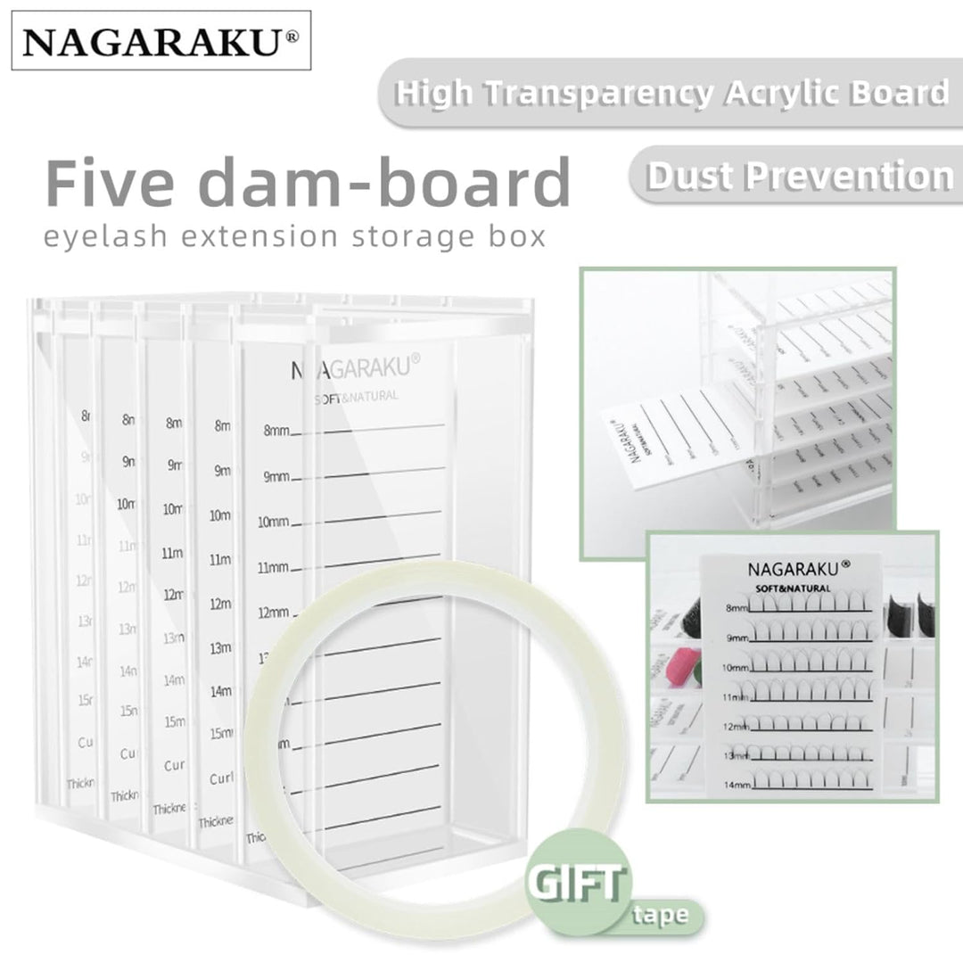 NAGARAKU Magnetische Wimpernverlängerung Aufbewahrungsbox Acryl 5 Schichten Falsche Wimpern Organize