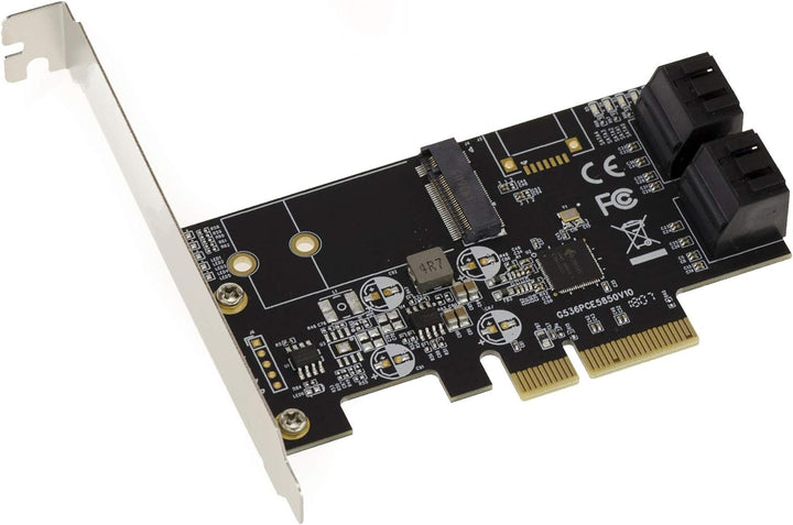 KALEA-INFORMATIQUE 4X PCIe 3.0-Controller-Karte mit 4 SATA 6G-Ports und 1 M.2 NGFF-Port (M2 SATA B K