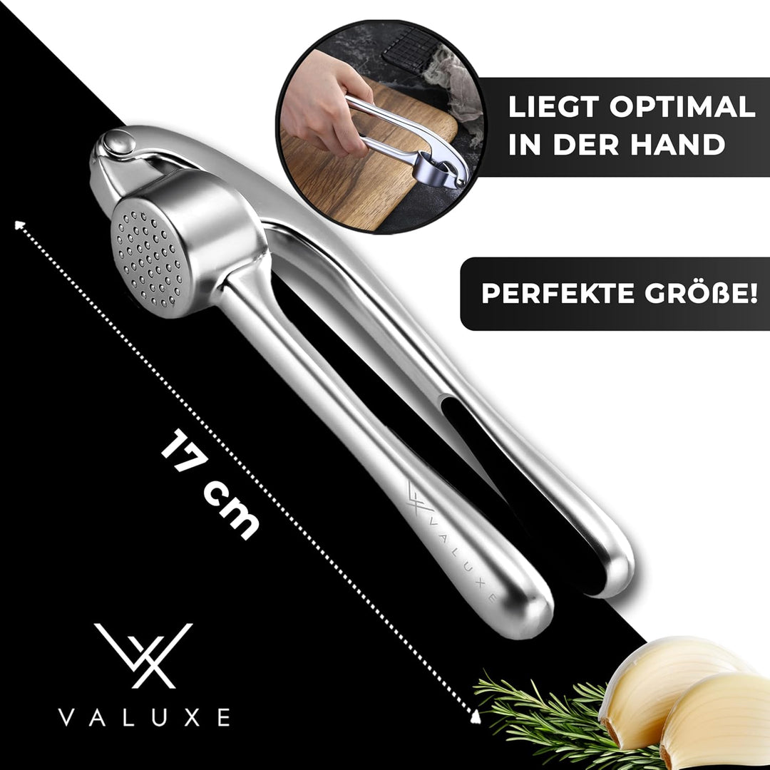 VALUXE® Knoblauchpresse spülmaschinenfest mit kraftvoller Hebelwirkung - Praktische Knoblauch-Presse