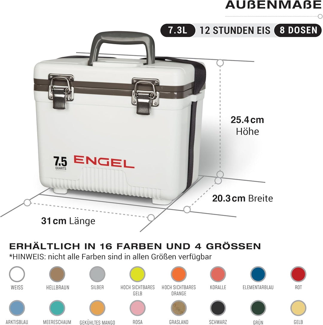 ENGEL Kühlbox 7,5qt (7,1 Liter) Auslaufsicher, Luftdicht, Tragbare, Kleine Kühlbox für Camping, Pick