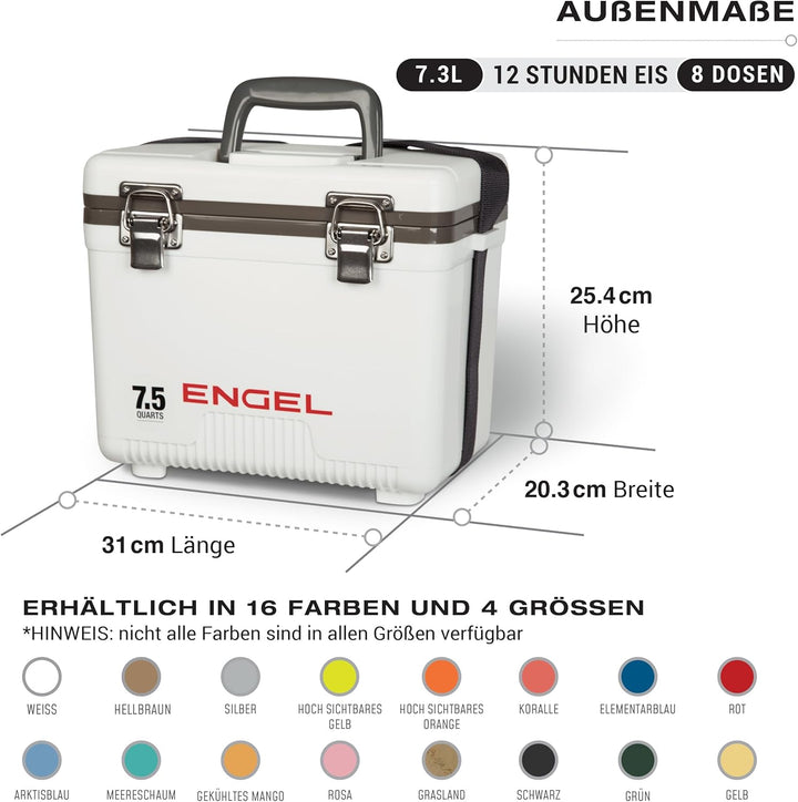 ENGEL Kühlbox 7,5qt (7,1 Liter) Auslaufsicher, Luftdicht, Tragbare, Kleine Kühlbox für Camping, Pick