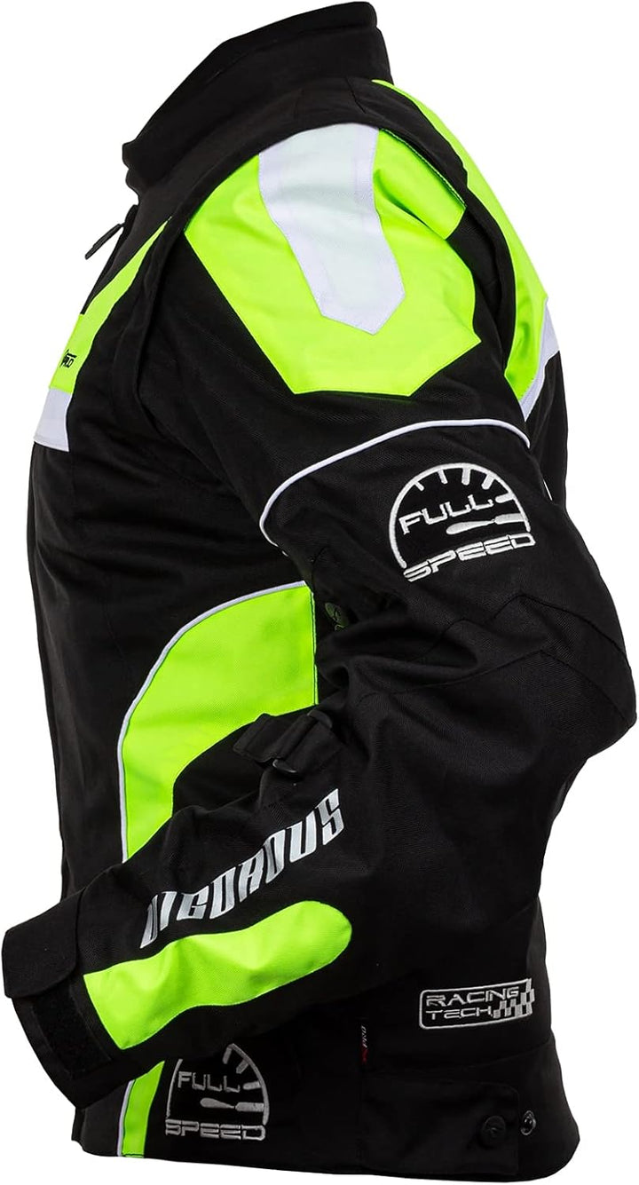 A-pro Motorradjacke für Damen, Nylon, Oxford, Thermoweste, reflektierend S Neon, S Neon