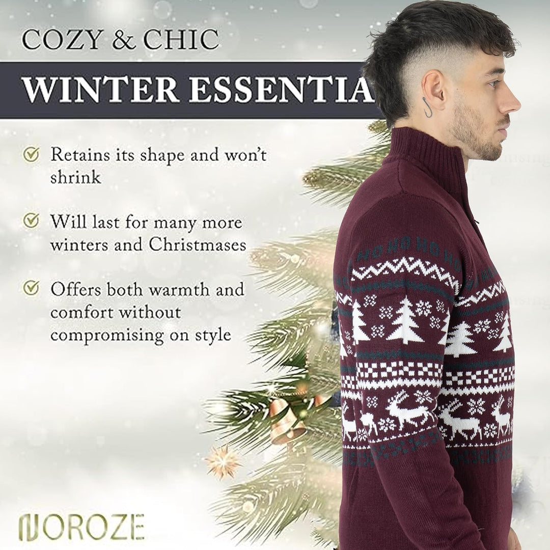 NOROZE Herren Weihnachten Pullover Neuheit Faire Insel Jumper Grobstrick Pulli für Frauen Unisex M B