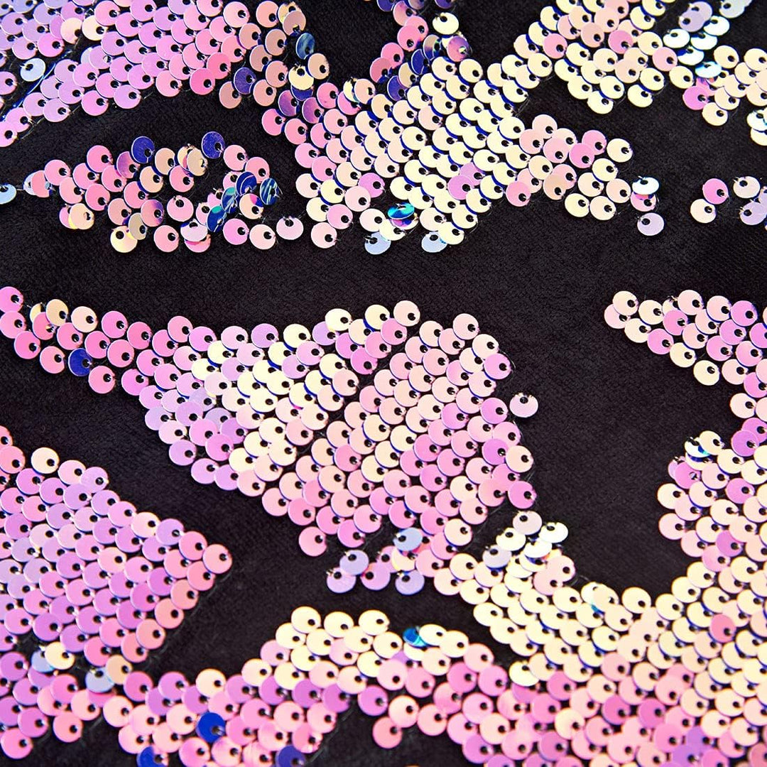 CARFFIV Herren Modische Blumenmuster Pailletten Zweiteiler Set Anzüge XS Map Purple, XS Map Purple