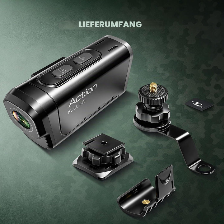 Action Cam 4K+1080P,Dashcam Motorrad,120° Weitwinkel Helmkamera Motorrad,Dashcam Auto vorne hinten m