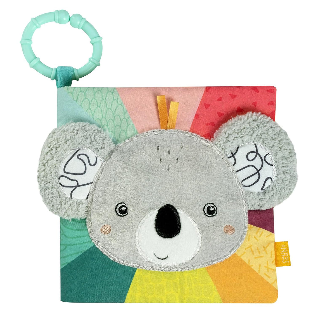 Fehn Stoffbuch Baby Koala - Baby Fühlbuch aus Stoff - Babyspielzeug Buch mit Quietsche, Rassel und R