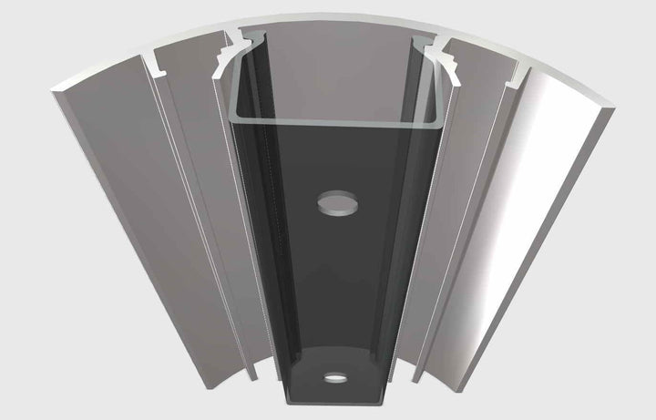 TV Design Aluminium Kabelkanal in silbermatt eloxiert in verschiedenen Längen von ALUNOVO (Länge: 60