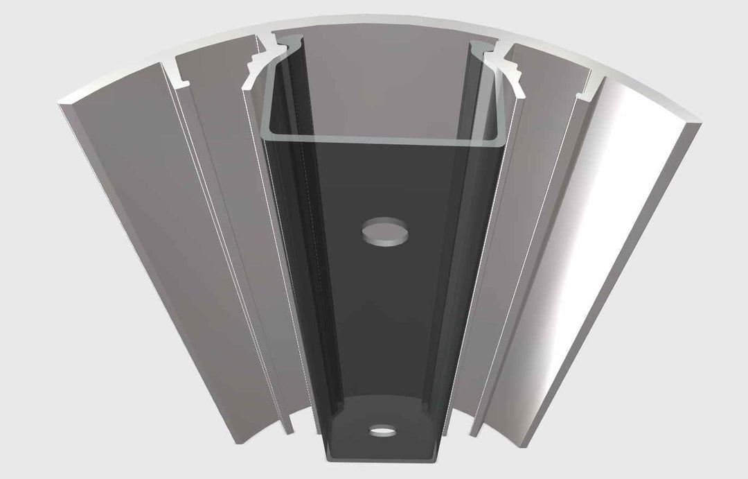 TV Design Aluminium Kabelkanal Edelstahl gebürstet Look in verschiedenen Längen von ALUNOVO (Länge: