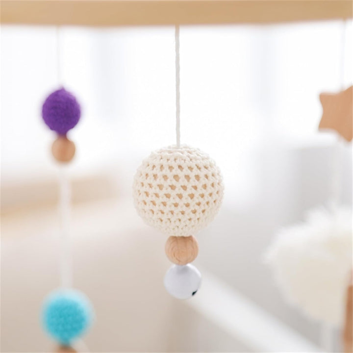 Herfair Mobiles Baby, Regenbogen Babybett Hölz Windspiele mit Bäll, Baby Mobile, Anhänger Babyzimmer