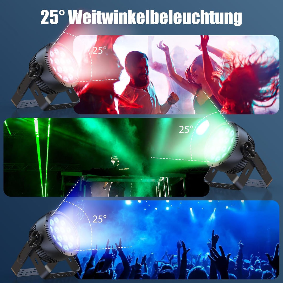RGBW 200W LED Par Strahler IP65, Wasserdichte 14 LED Bühnenlicht mit Stroboskop, Discolicht Partylic