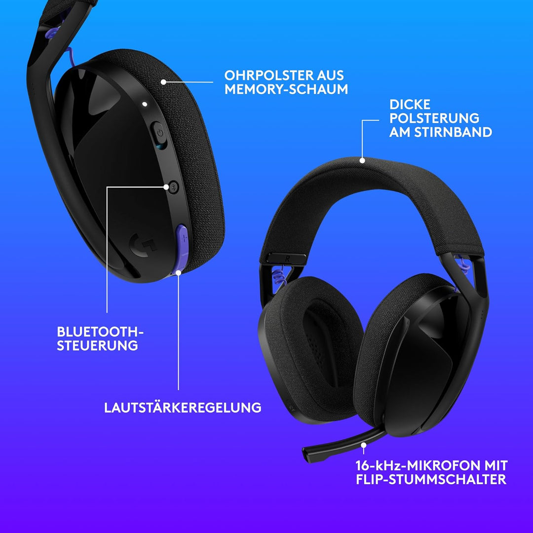 Logitech G G321 LIGHTSPEED kabelloses Bluetooth-Gaming-Headset, dynamischer Komfort und Passform, 16