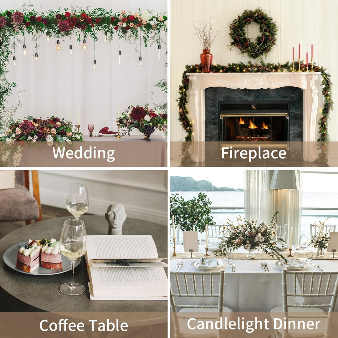 Sziqiqi 18 Stück Kerzenständer Stabkerzenhalter Gold mit Glas für Hochzeitstisch Deko - 48cm Modern