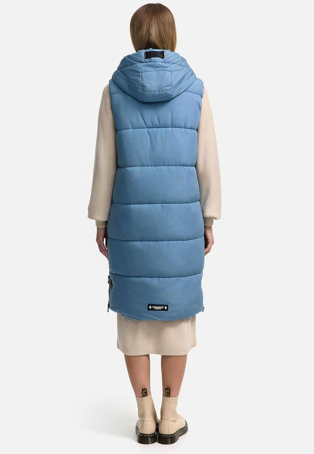 Navahoo Damen ärmellose Lange Outdoorweste warme Winterjacke Schnuffelchen XS-3XL XS Powder Blue, XS