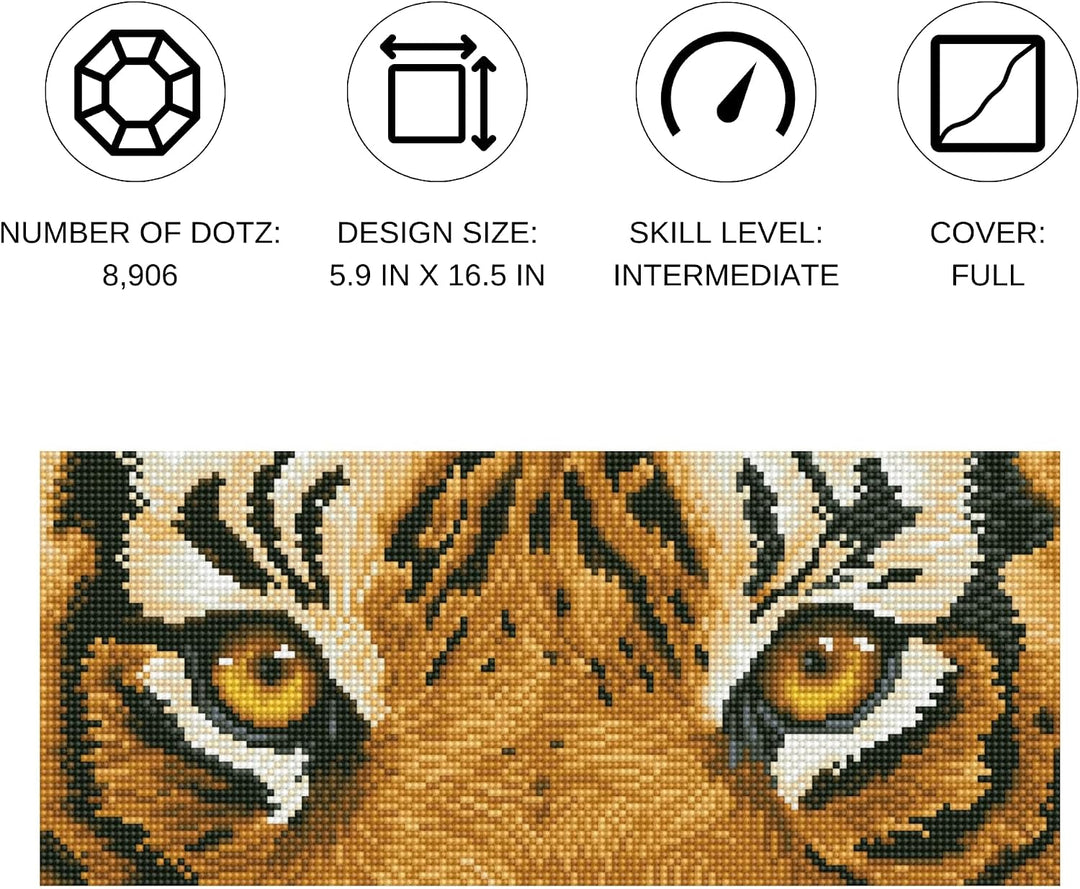 Diamond Dotz DD5-041 Tiger Augen, ca. 42 x 15 cm gross, Diamond Painting, Malen mit Diamanten, funke
