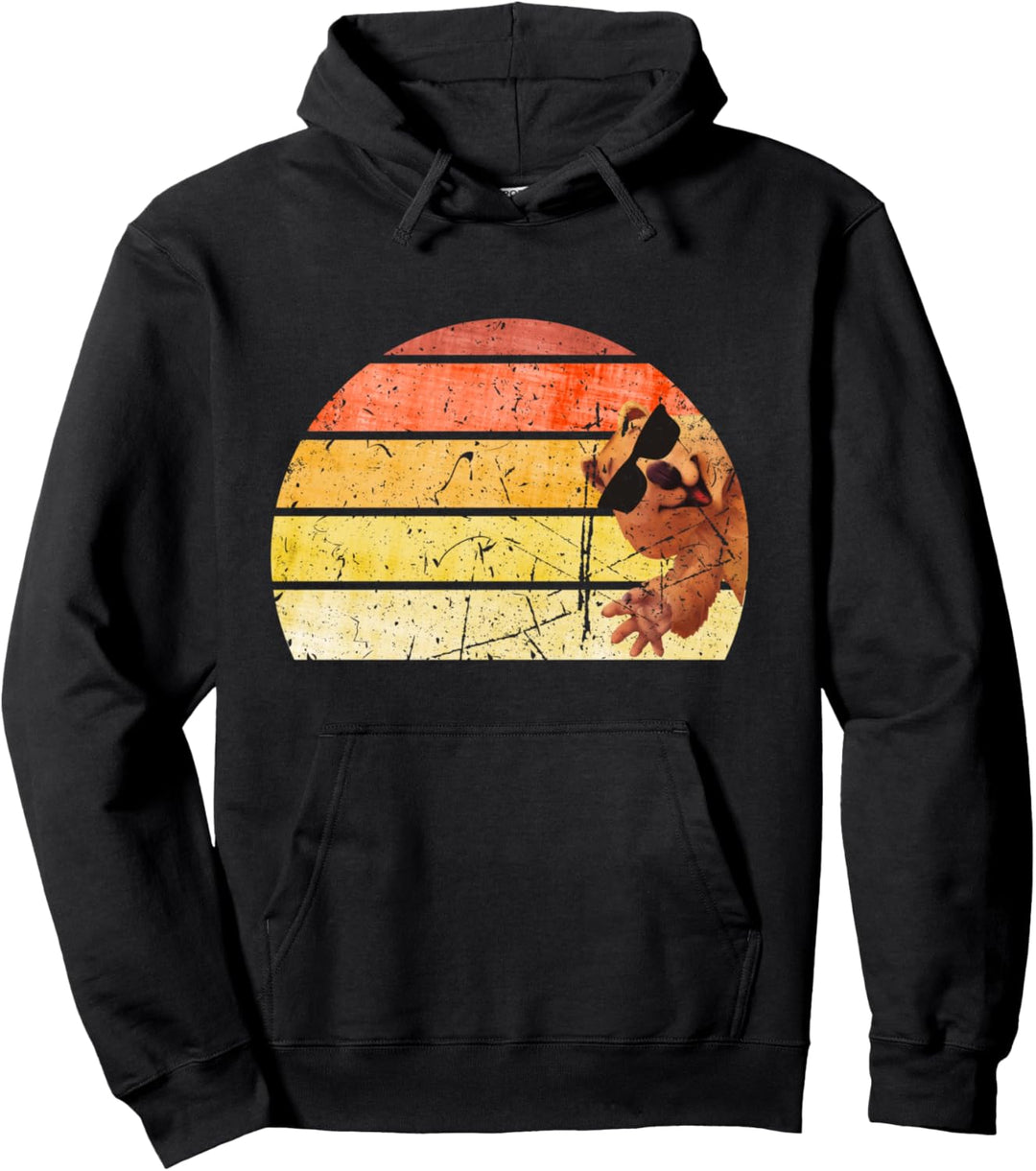 Fun Quokka Retro Sonnenuntergang am Strand Pullover Hoodie