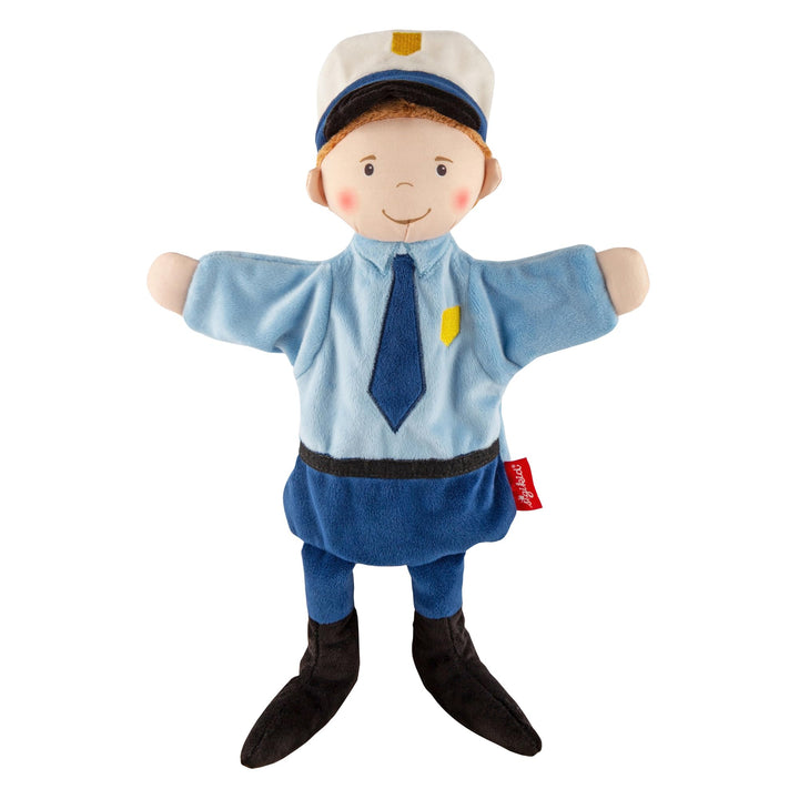 sigikid 43348 Handspielpuppe, blau/Polizist, OneSize, Blau/Polizist
