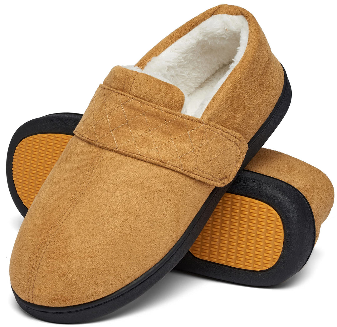 Mishansha Herren Winter Warme Hausschuhe Memory Foam Plüsch Pantoffeln,Gr.39-48 Gebrannte Umbra 46 E
