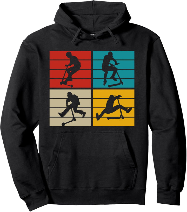 Stunt Scooter Roller Retro Tretroller Jungen Kinder Pullover Hoodie