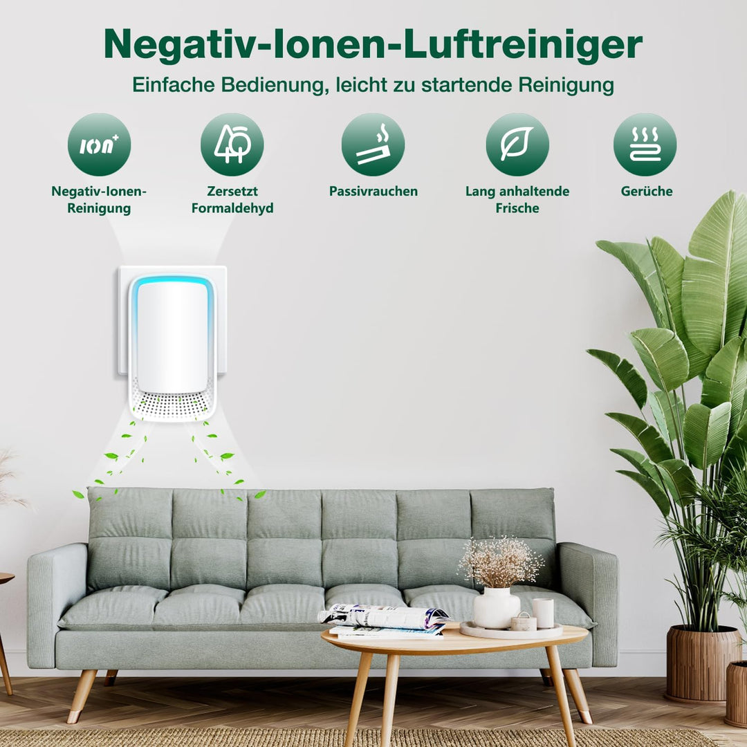 Jostart Ionisator Luftreiniger, 3 Pack Plug in Negativ Ionen Air Purifier für Wohnung Raucherzimmer