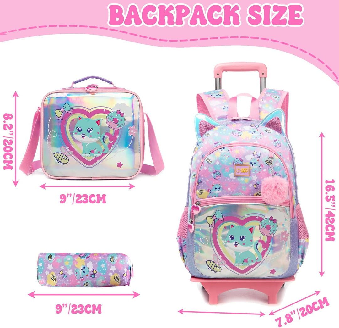 HTgroce Kinderrucksäcke Schultaschen Trolley, Trolley Rucksack Grundschule Schulrucksäcke mit Trolle