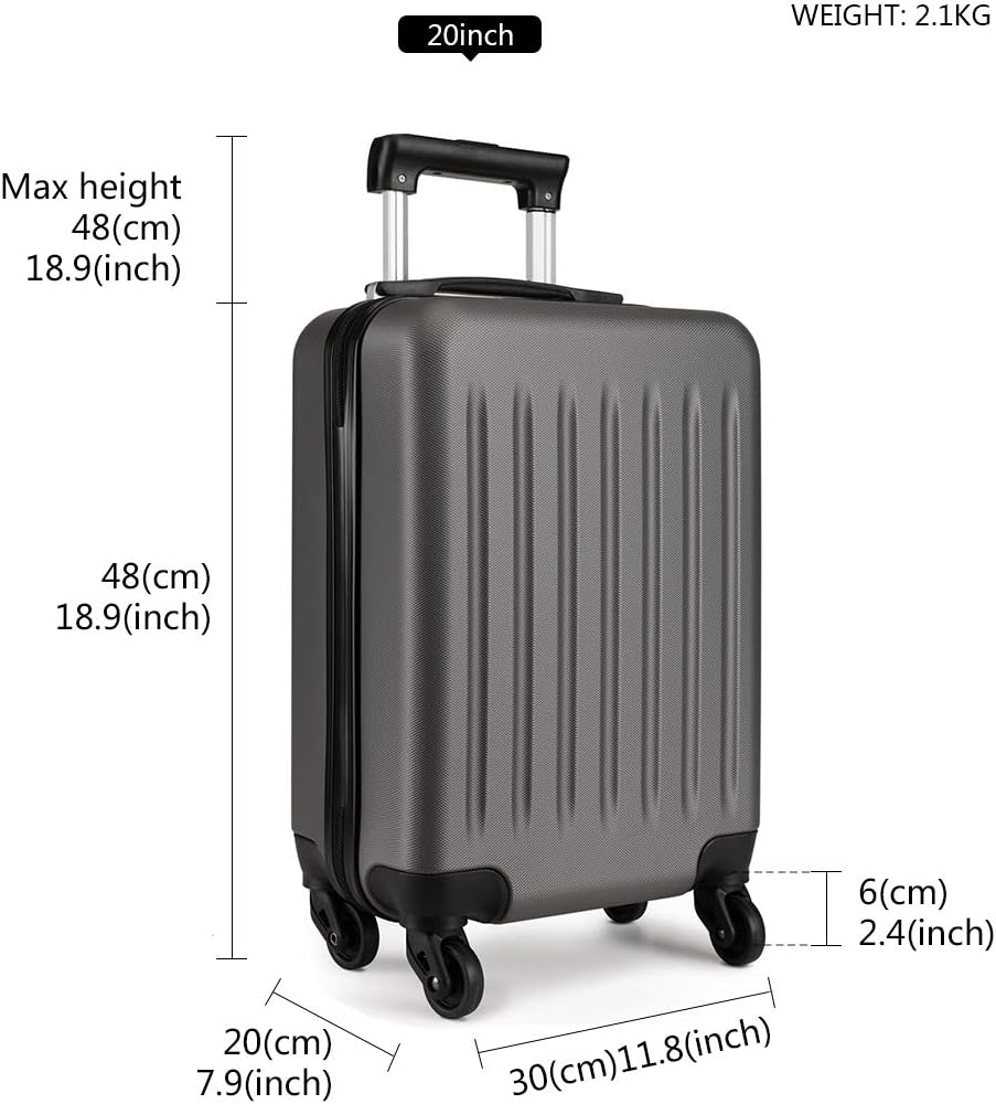 KONO Gepäcksets Kofferset 3 Teilig Hartschale Koffer Set Reisekoffer Set Leicht Koffer Trolleys, Zwi
