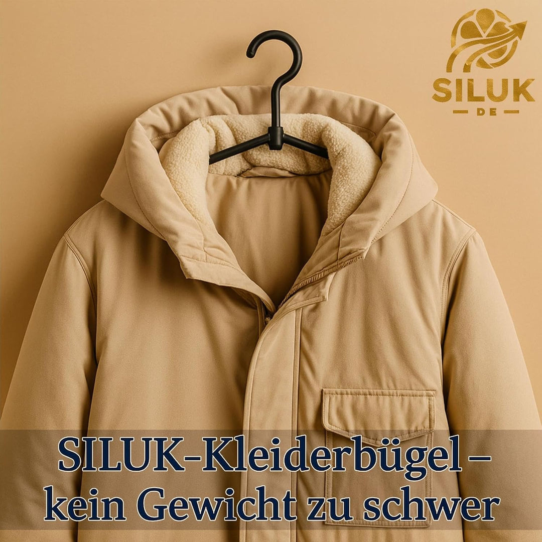 Siluk_ Kleiderbügel Wäschebügel Kunststoff drehbar Wäschebügel aus Kunststoff - Made in UE (50, Schw
