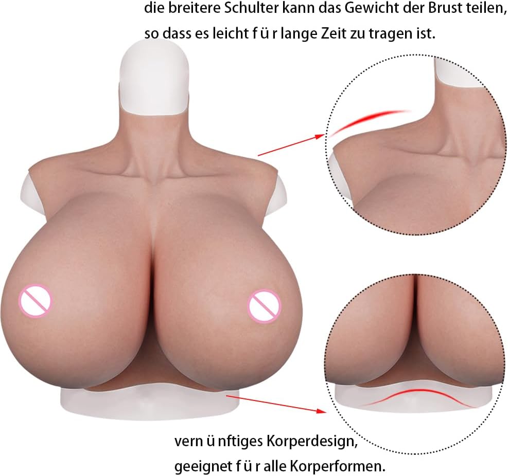 Riesige Brust S Z Cup Silikonbrust bildet Brustplatte für Crossdresser Drag Queen Elfenbein weiss Z