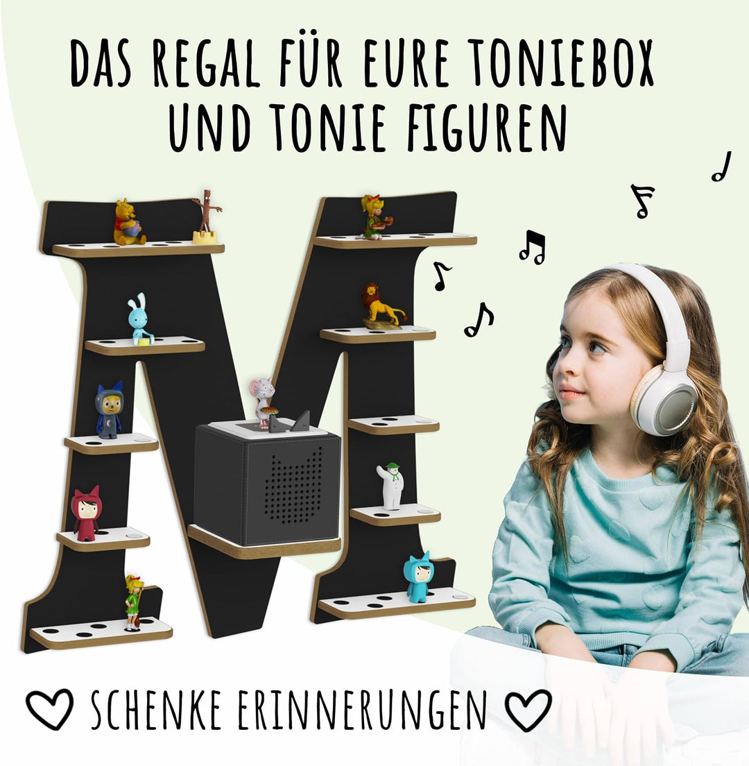 Tonie Regal für Toniebox, Toniebox Regal personalisiert mit Name und Holzsymbolen, Tonie Aufbewahrun