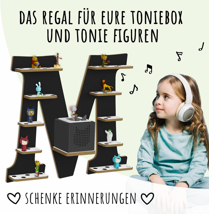 Tonie Regal für Toniebox, Toniebox Regal personalisiert mit Name und Holzsymbolen, Tonie Aufbewahrun