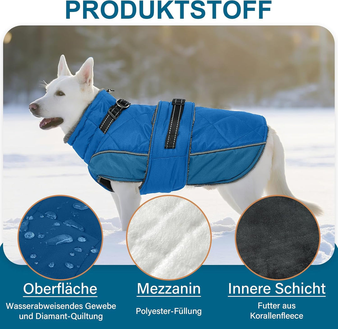 Hund Mantel S, Hunde Wintermantel mit Hohem Kragen, Wintermantel Hund für Kleine Hunde, Hundejacke f