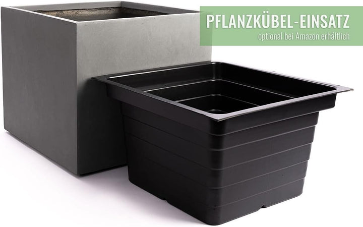 Pflanzwerk® Pflanzkübel Cube Grau 45x55x55cm *Frostbeständiger Blumenkübel* *UV-Schutz* *Qualitätswa