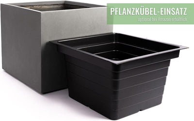 Pflanzwerk® Pflanzkübel Cube Grau 45x55x55cm *Frostbeständiger Blumenkübel* *UV-Schutz* *Qualitätswa