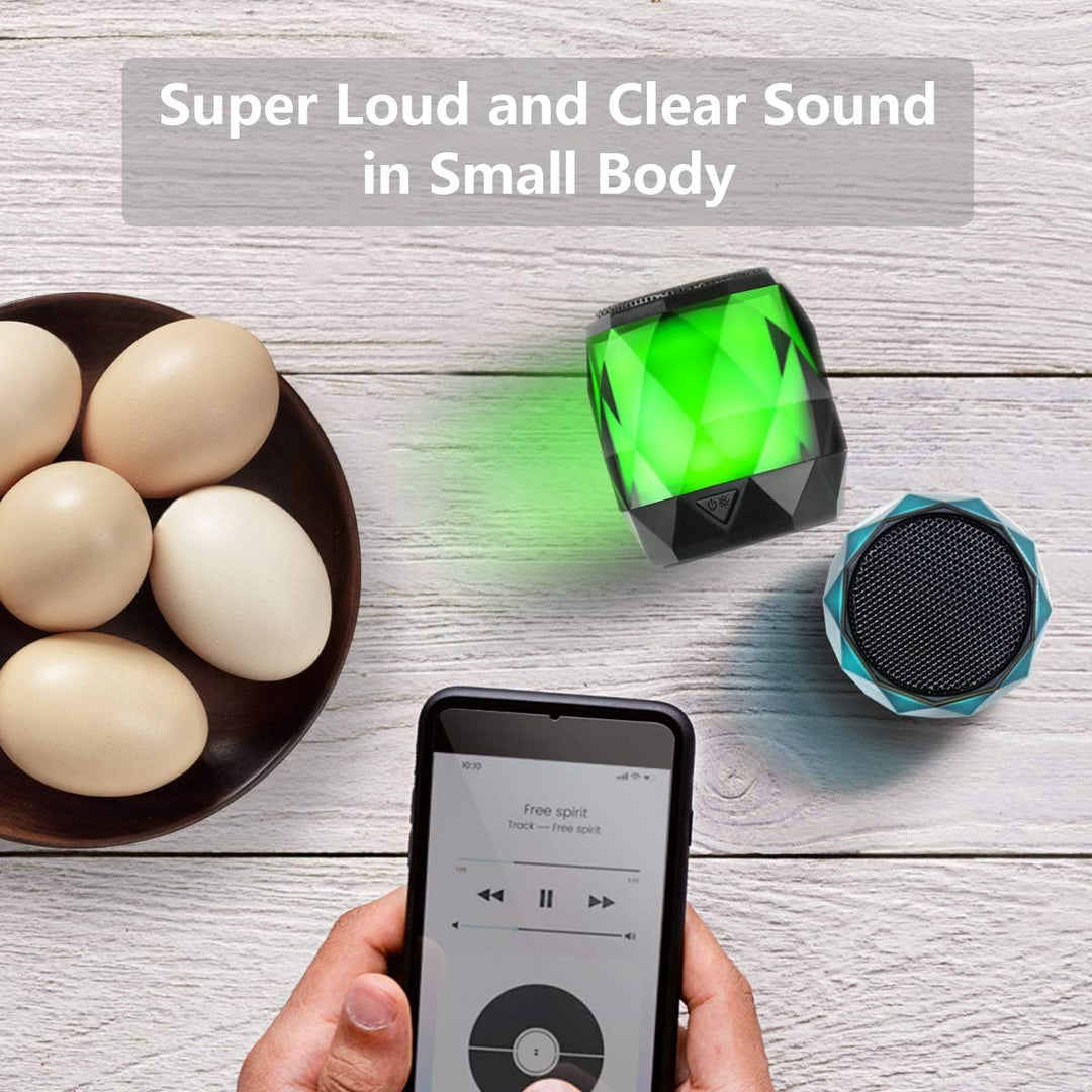 LFS klein Bluetooth Lautsprecher mit Licht, Mini Tragbarer Bluetooth Box wasserdicht, Freisprechfunk