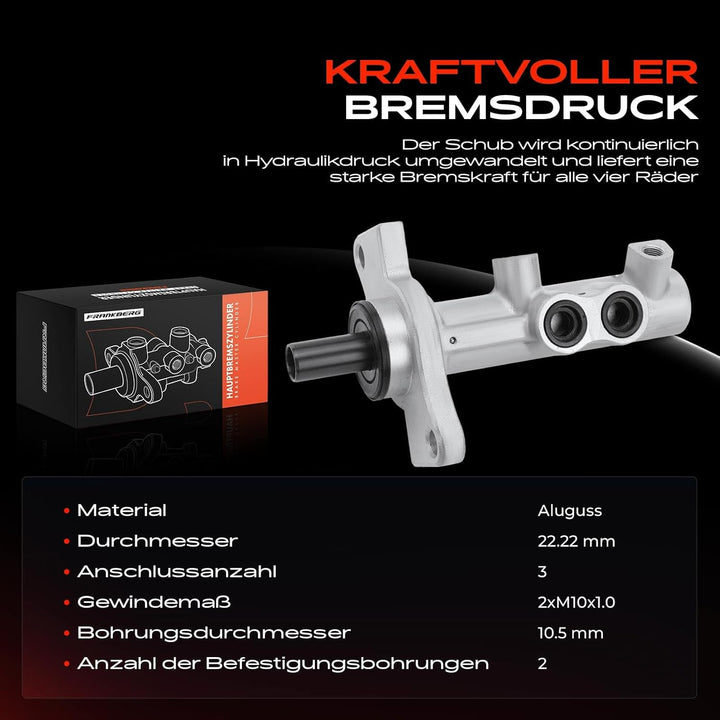 Frankberg Hauptbremszylinder Bremszylinder Kompatibel mit Civic VI Aerodeck MB MC 1.4L 1.5L 1.6L 199