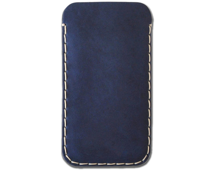 Blaues Leder Hülle für iPhone 15 PRO MAX, Handgenähtes Etui