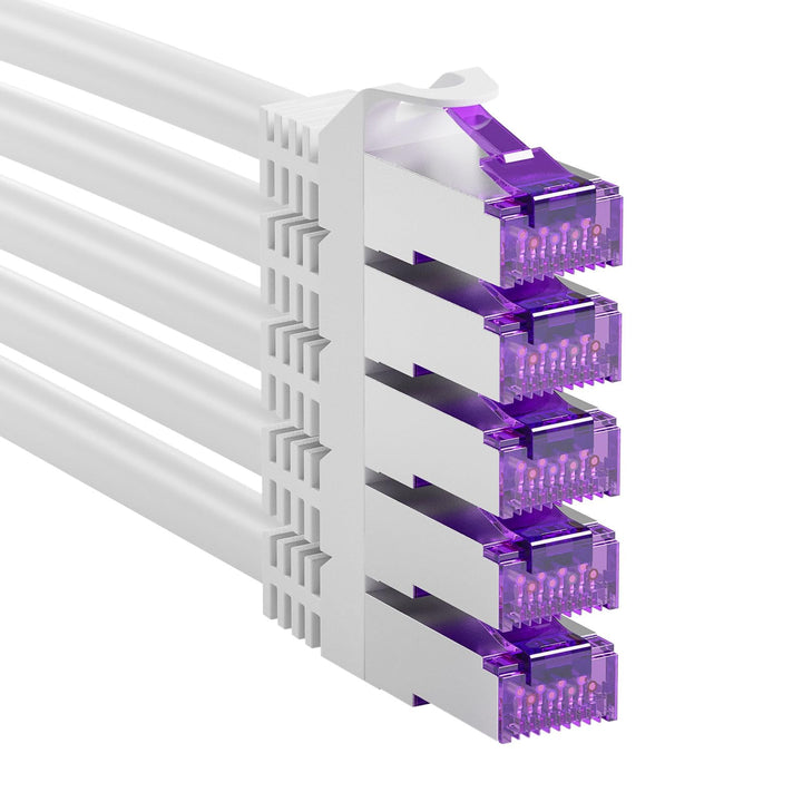 FGB 10 Gbps Patchkabel 2m x 5, RJ45 Netzwerkkabel CAT 7, (SFTP PIMF Schirmung) Kupfer Ethernet Kabel