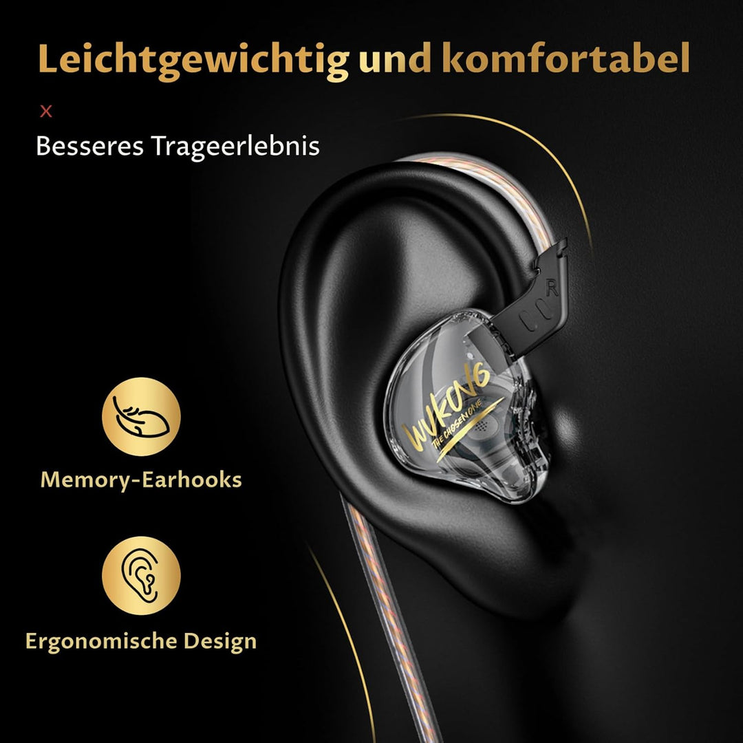 Yinyoo KBEAR MONKIE K01 Kabelgebundene Gaming Ohrhörer, 1DD Leichter Gaming-In-Ear-Monitor mit 3,5-m