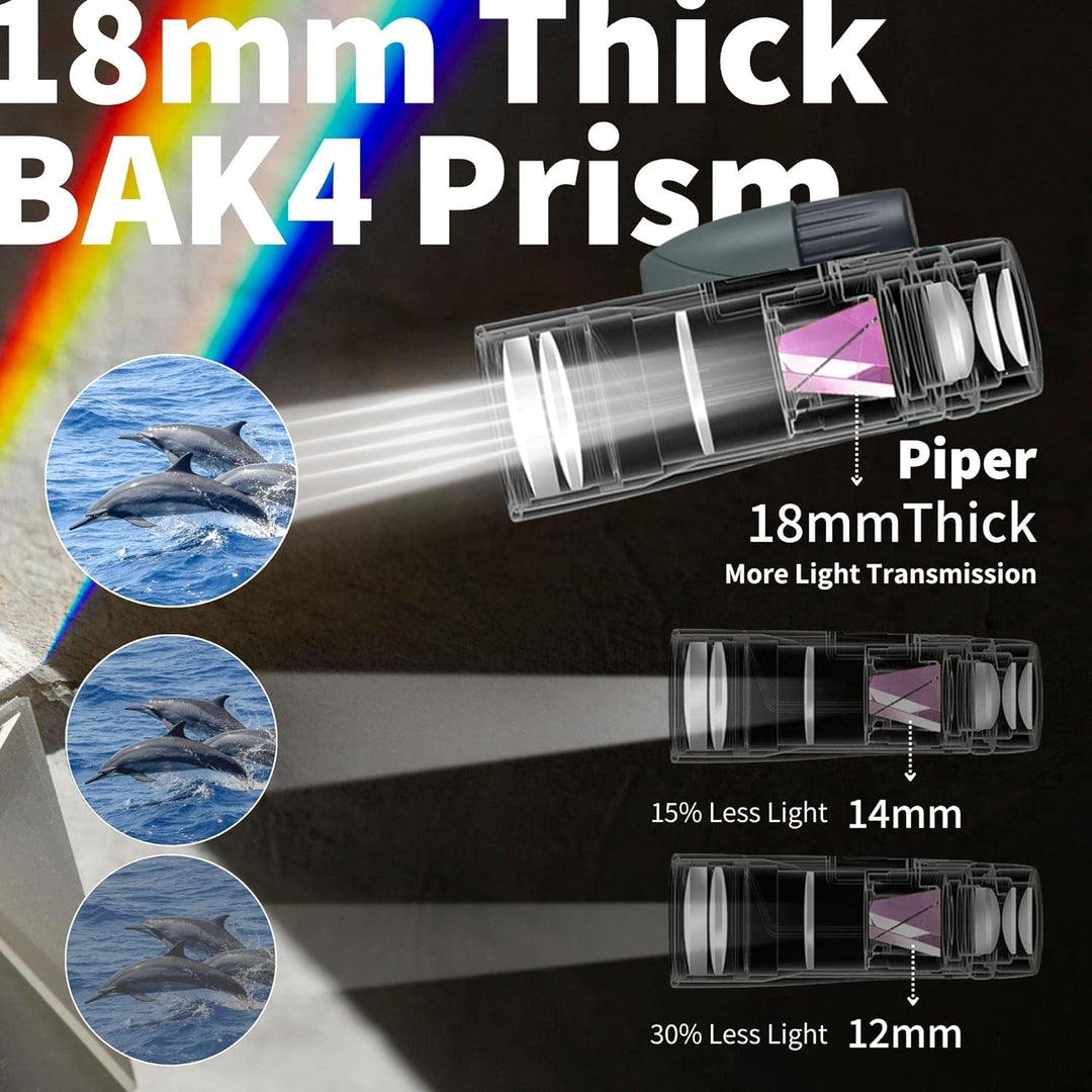 Gosky Monokulares Teleskop, Piper 12 x 55 Hochauflösendes Monokular für Erwachsene mit BAK4-Prisma u