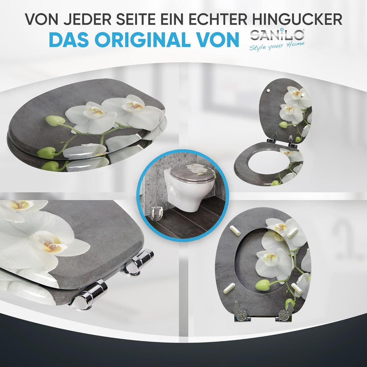 Sanilo WC Sitz mit Absenkautomatik, viele neue Toilettendeckel zur Auswahl, hochwertige Oberfläche,