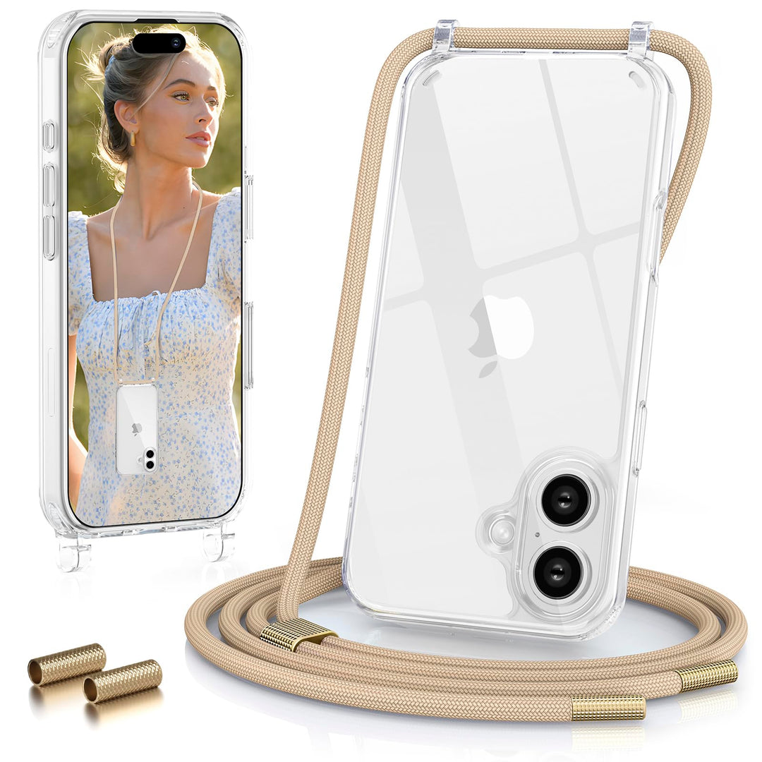 GOODVISH Handykette für iPhone 16 Hülle mit Band (6.1") | Kameraschutz und Bildschirmschutz | | Neck